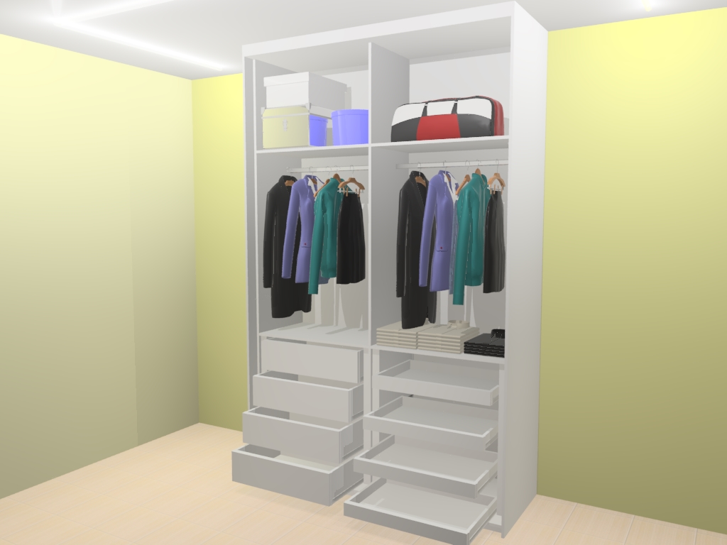 Guarda-roupa com cabideiro e sapateira